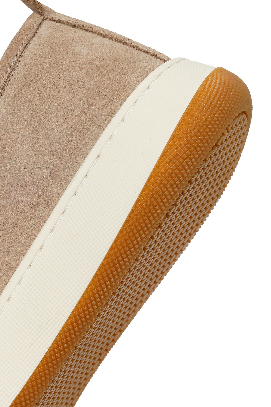 Erkek Bej Bağcıklı Kalın Tabanlı Süet Deri Sneaker