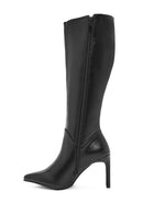 Women's Black Zippered Thin Heeled Boots | Derimod