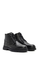 Male Black Zip Closure Leather Casual Boots | Derimod