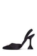Women's Black Stone Heeled Shoes | Derimod