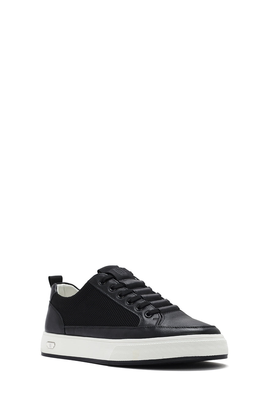 Men's Black Lace-up Leather Sneaker