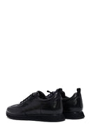 Erkek Siyah Bağcıklı Deri Casual Sneaker | Derimod