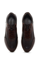 Men's Brown Thick Sole Leather Casual Sneaker | Derimod