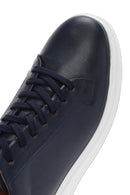 Men's Navy Blue Lace-Up Leather Sneaker | Derimod