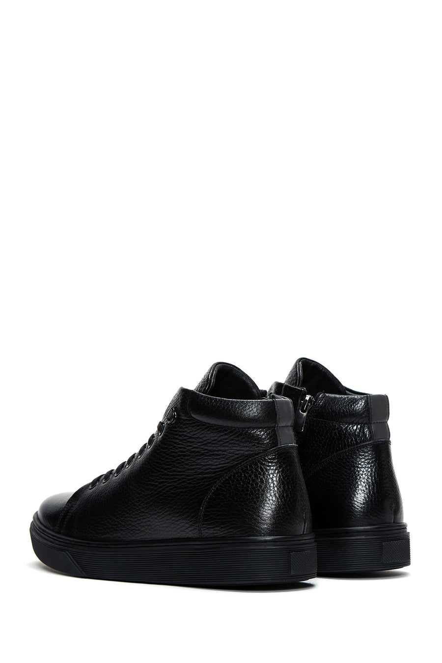 Erkek Siyah Deri Bilekli Sneaker Bot