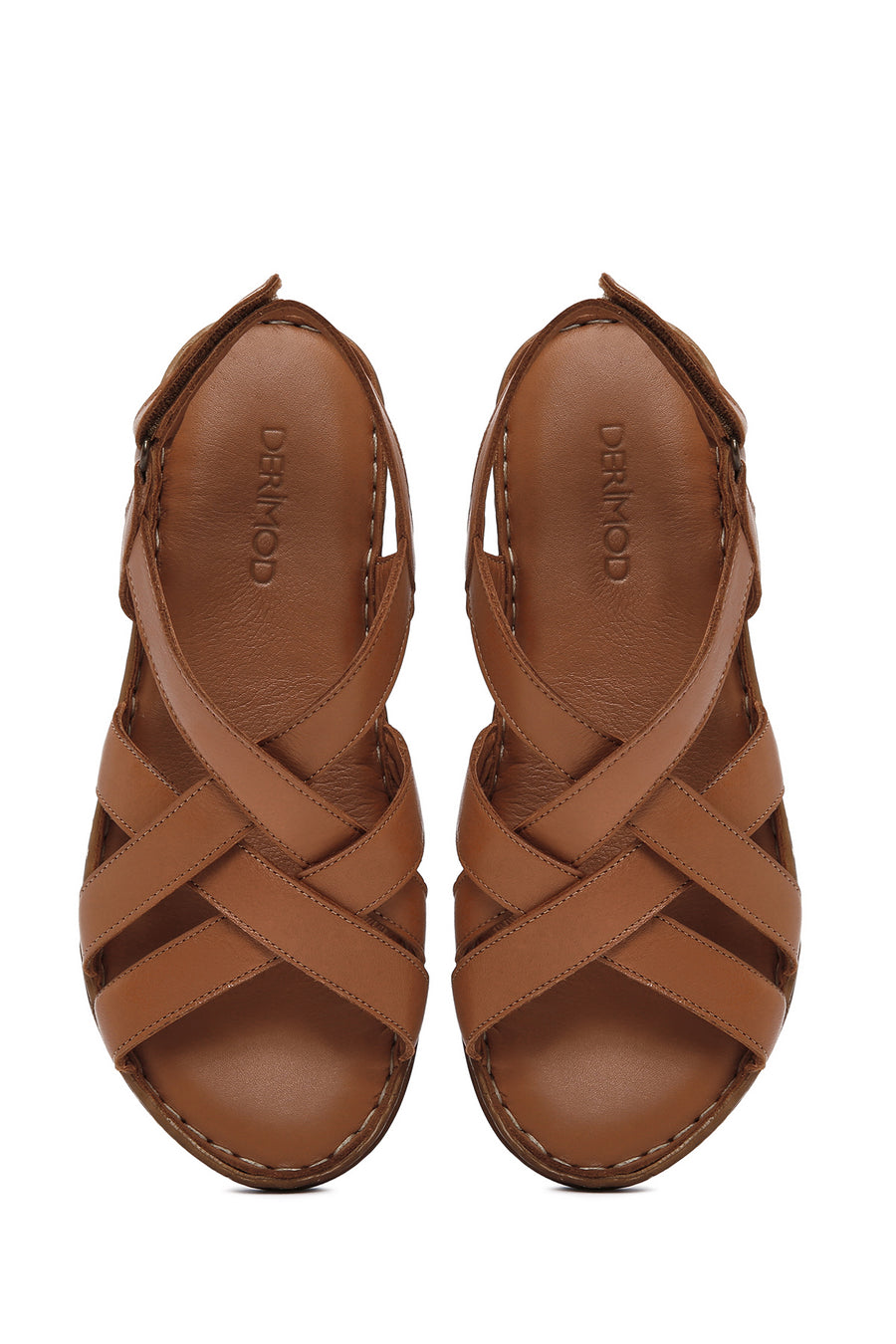 Women's Tan Leather Comfort Sandals