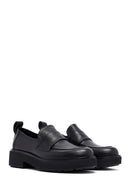 Kadın Siyah Deri Maskülen Loafer | Derimod