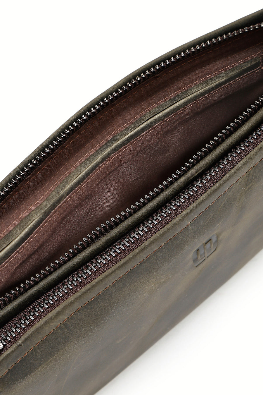 Men's Khaki Leather Handbag