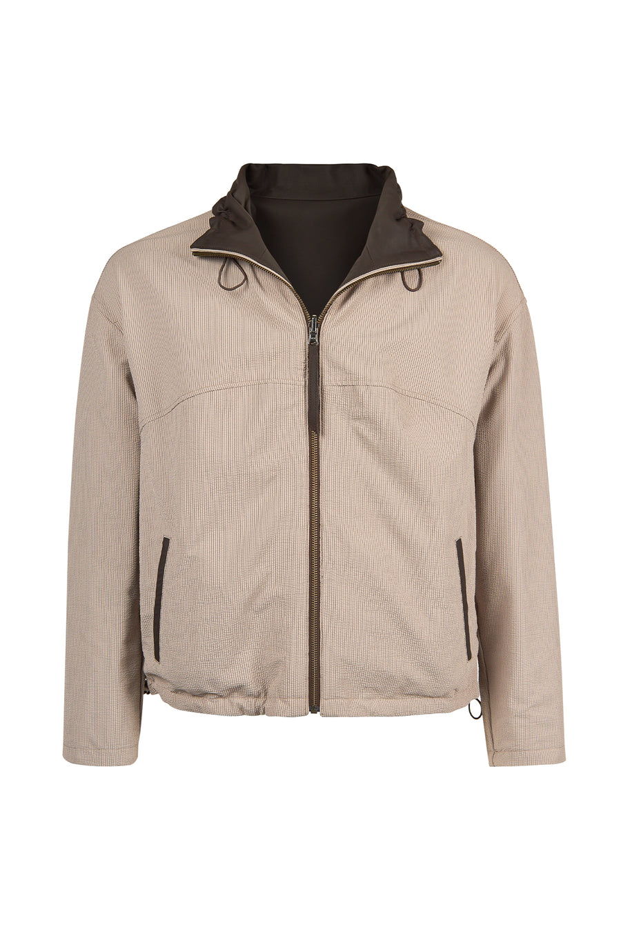 Arlin Woman Brown Reversible Oversized Leather Jacket