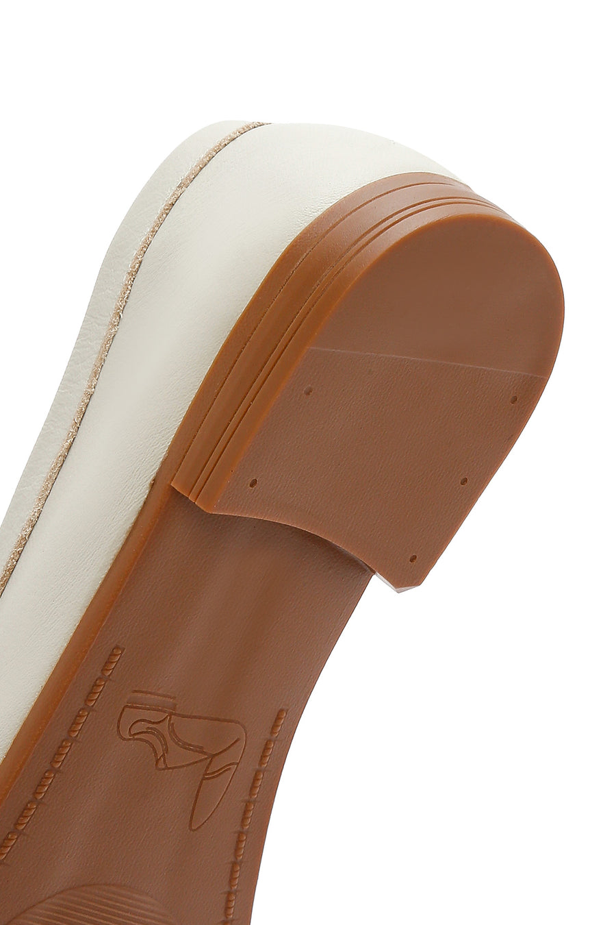 Women's Cream Leather Masculine Loafer