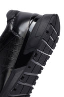 Erkek Siyah Bağcıklı Deri Casual Sneaker | Derimod