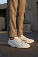 Erkek Beyaz Bağcıklı Deri Sneaker | Derimod