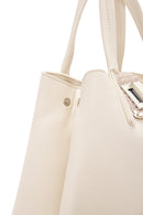 Women's Cream Long Strap Fabric Handbag | Derimod