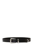 Unisex Black Leather Belt | Derimod