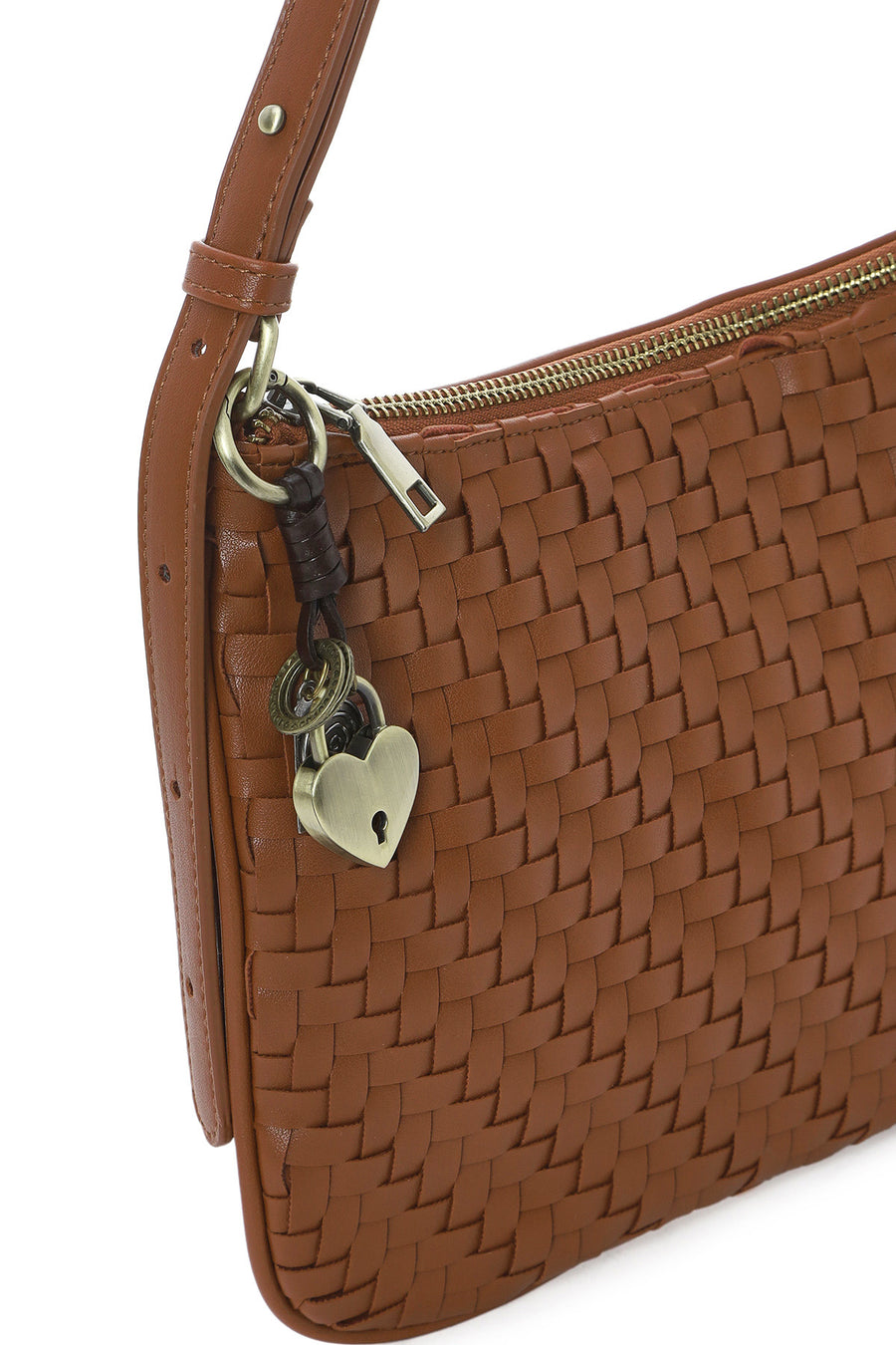 Women's Brown Knitted Patterned Shoulder Bag