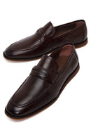 Male Brown Leather Classic Loafer | Derimod