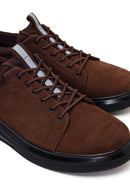 Male Brown Lace-up Thick-soled Nubuck Leather Sneaker | Derimod