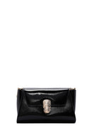 Women's Black Long Strap Patent Leather Crossbody Bag | Derimod