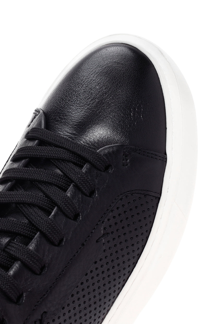 Men's Black Lace-up Leather Sneaker