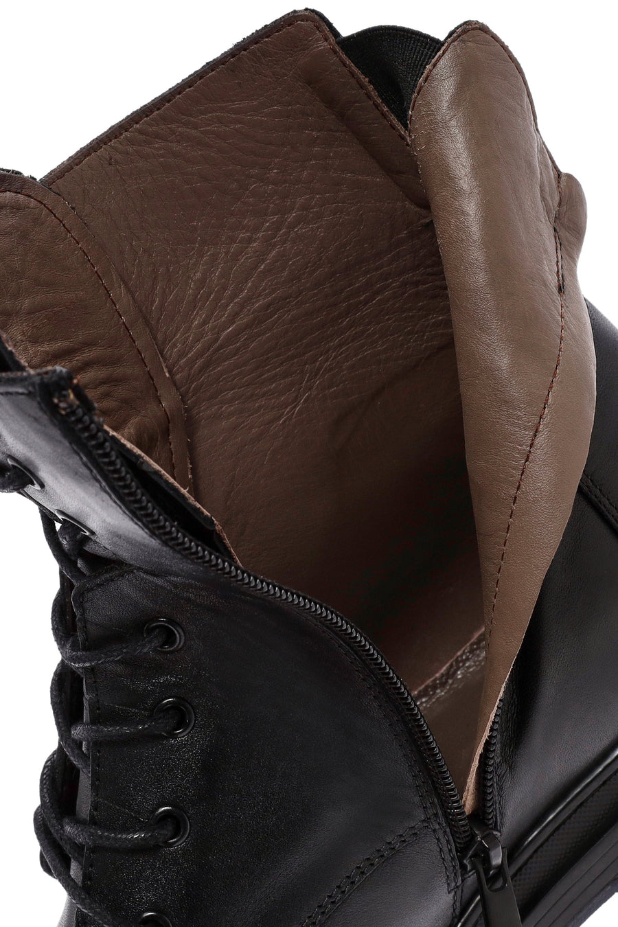 Men's Black Zippered Leather Casual Boots