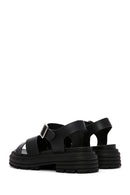 Women's Black Ankle Strap Thick Soled Sandals | Derimod