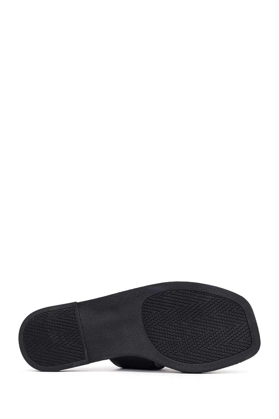 Women's Black Leather Slippers