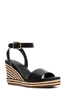 Women's Black Ankle Strap Wedge Heeled Sandals | Derimod