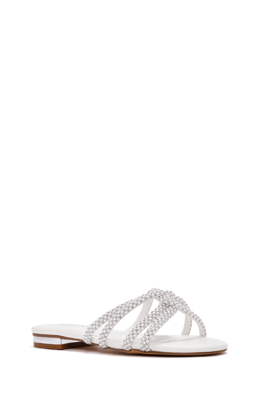 Women's White Stone Slippers