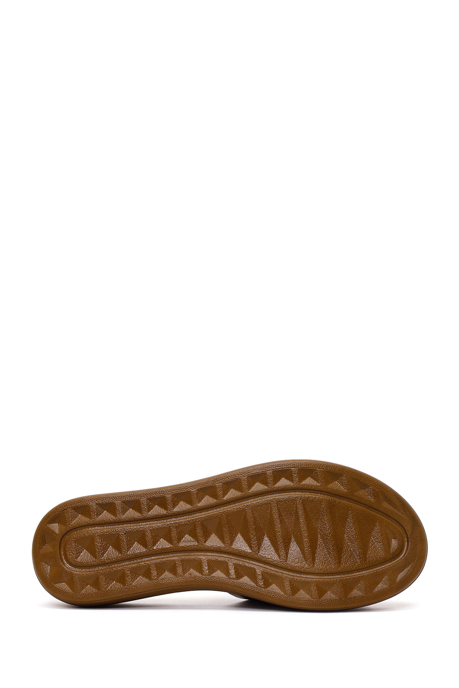 Women's Brown Thick Soled Leather Slippers