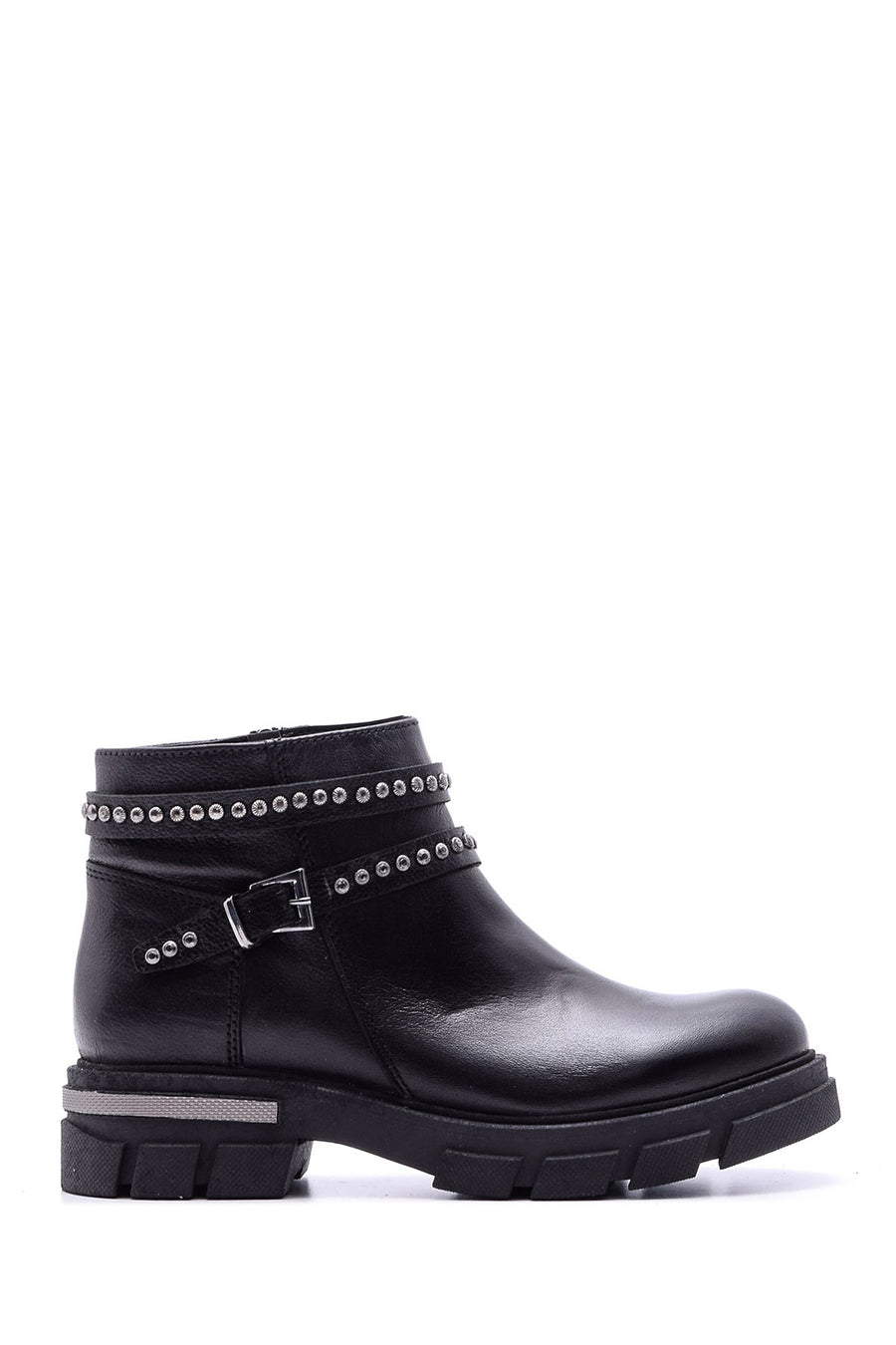 Women's Studded Detailed Leather Boots 19WFD220618 | Derimod