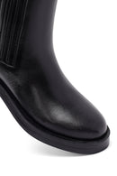Woman Black Leather Chelsea Boots | Derimod