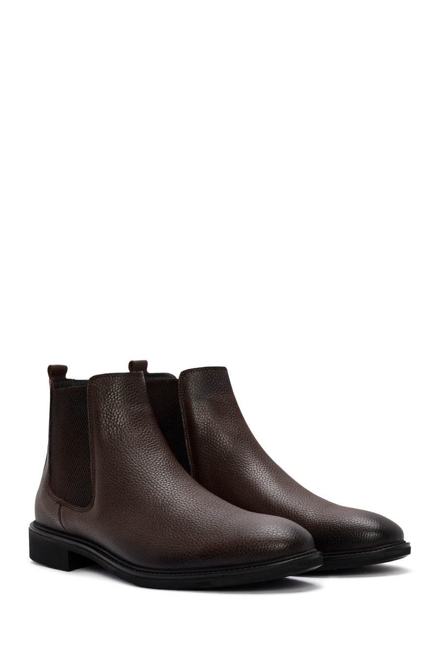 Male Brown Leather Casual Chelsea Boots