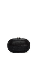 Women's Black Stone Long Strap Mini Clutch Bag | Derimod