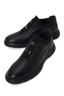 Male Black Lace-up Leather Casual Sneaker | Derimod