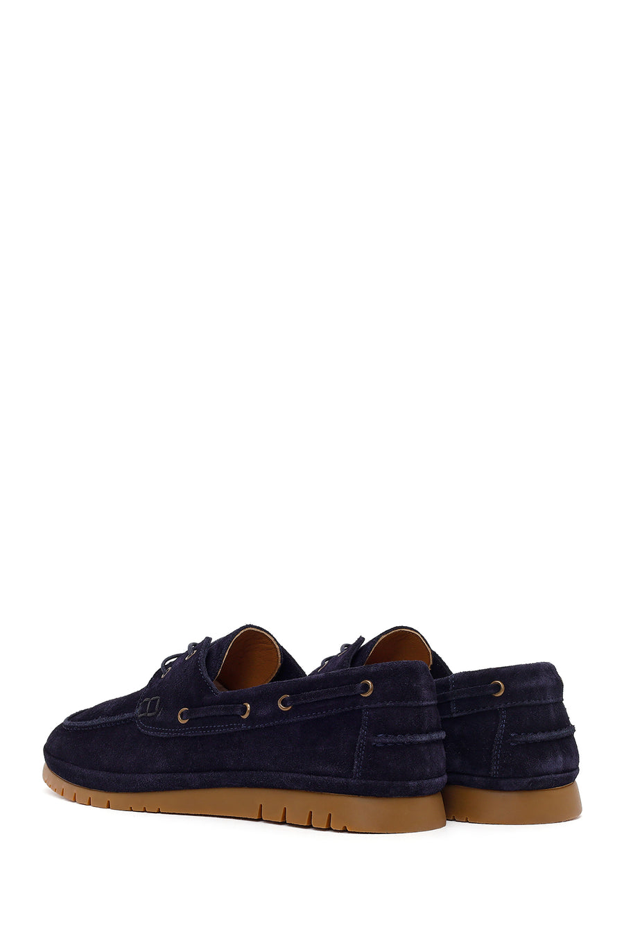 Men's Navy Blue Lace-up Suede Leather Casual Shoes