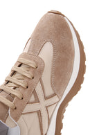 Women's Beige Suede Detailed Leather Sneaker | Derimod