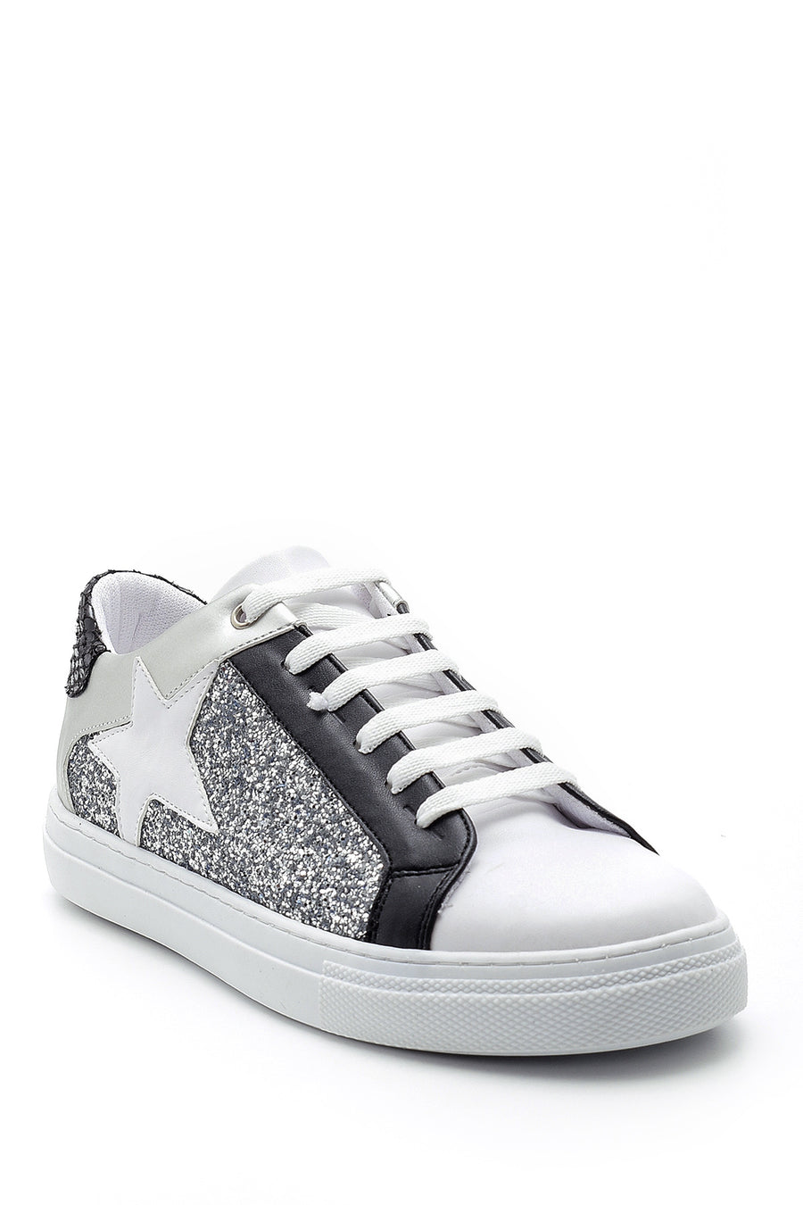 Kadın Yıldızlı Simli Sneaker
