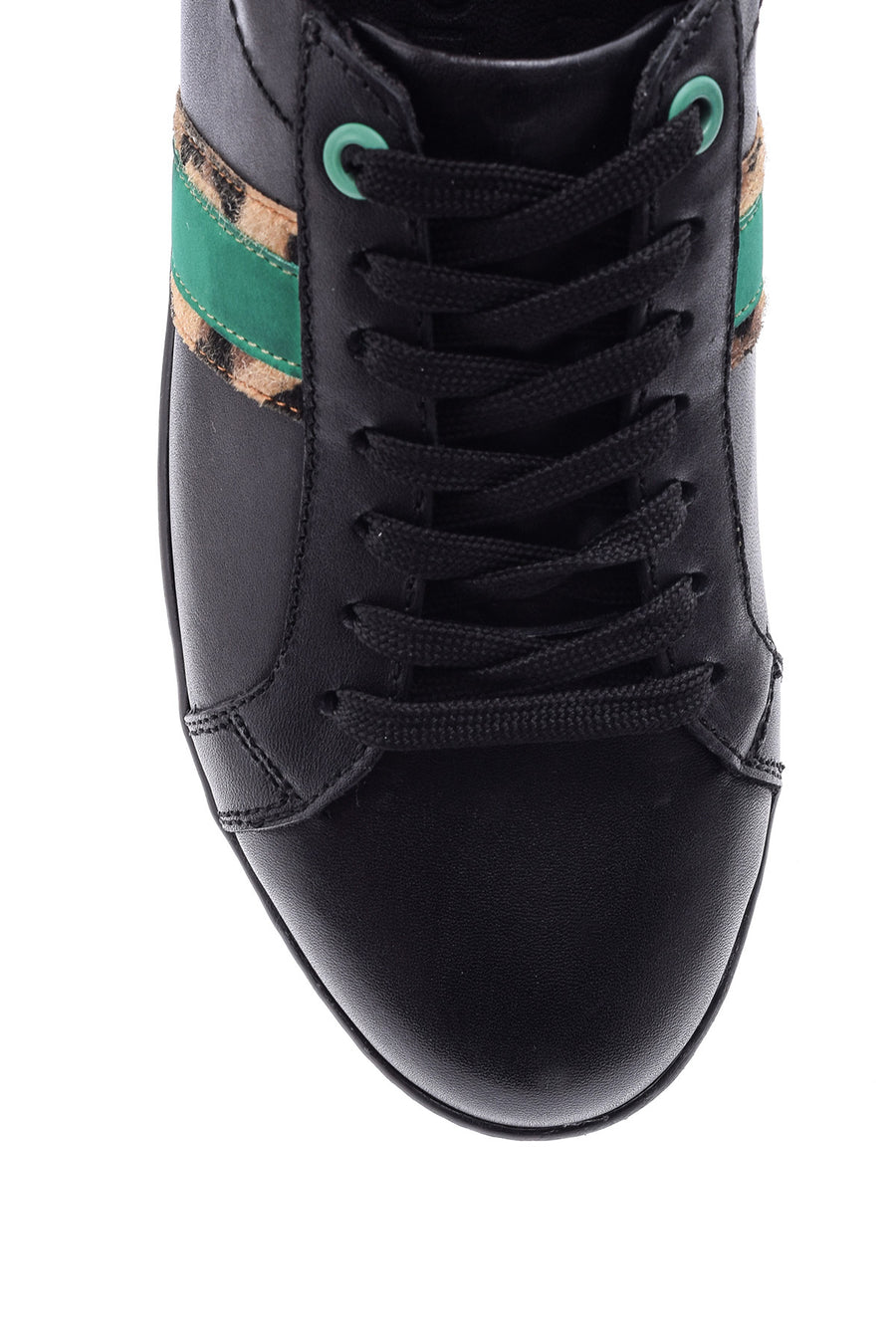 Kadın Leopar Detaylı Deri Sneaker