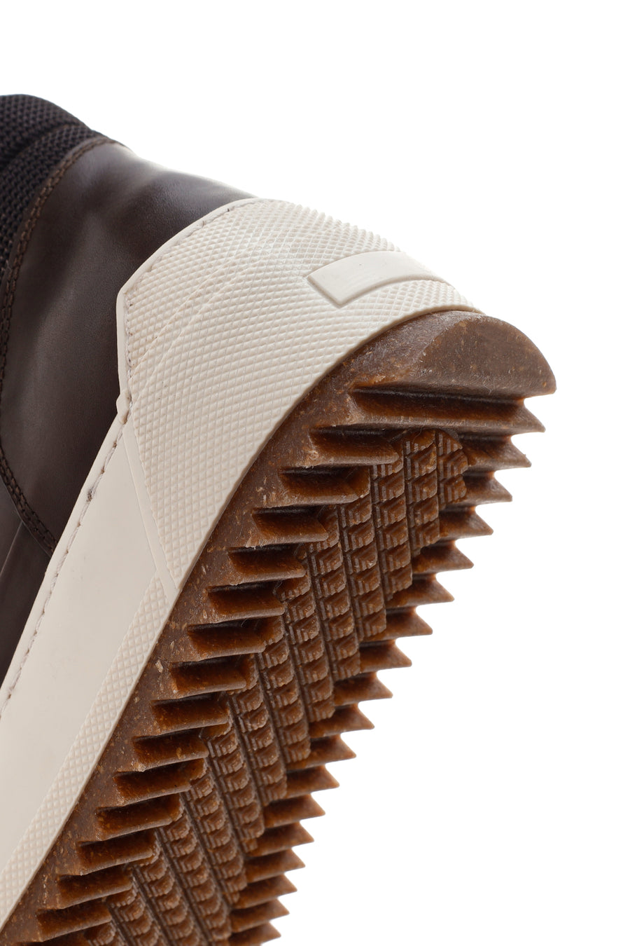 Men's Brown Thick-Sole Leather Sports Boots