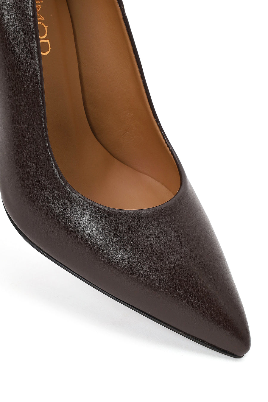Woman Brown Thin-heeled Leather Stiletto
