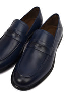 Erkek Lacivert Deri Casual Loafer | Derimod