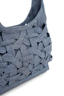 Woman Jean Blue Knitted Shoulder Bag | Derimod