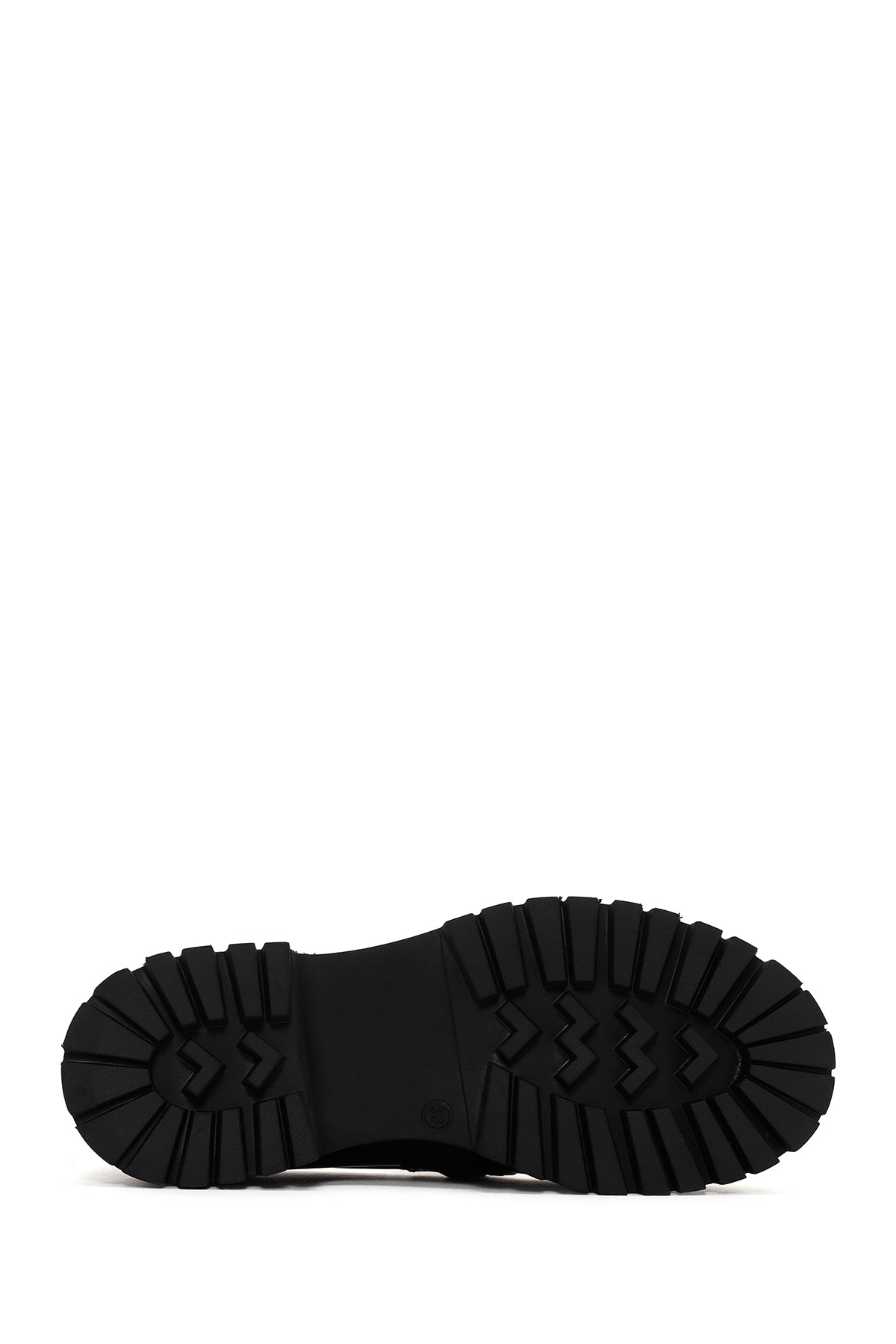 Kadın Siyah Deri Rugan Maskülen Loafer