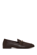 Kadın Kahverengi Toka Detaylı Deri Maskülen Loafer | Derimod