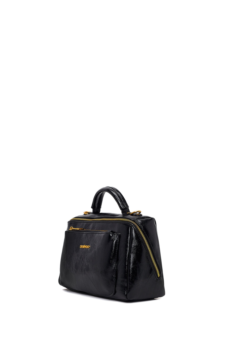 Woman Black Long-Strap Crossbody Bag