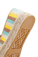 Women's Yellow Straw Espadrilles | Derimod