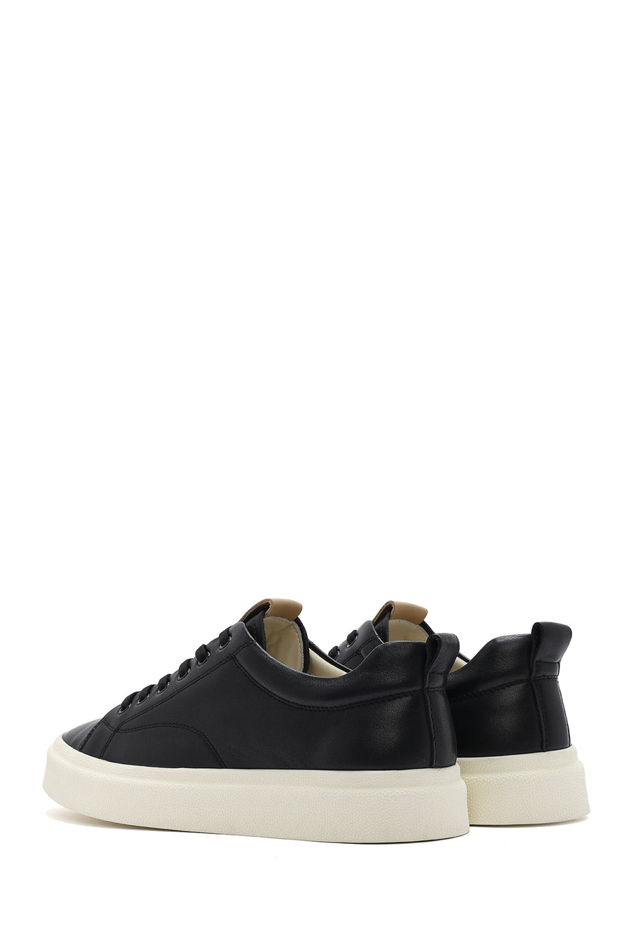 Men's Black Lace-up Leather Sneaker