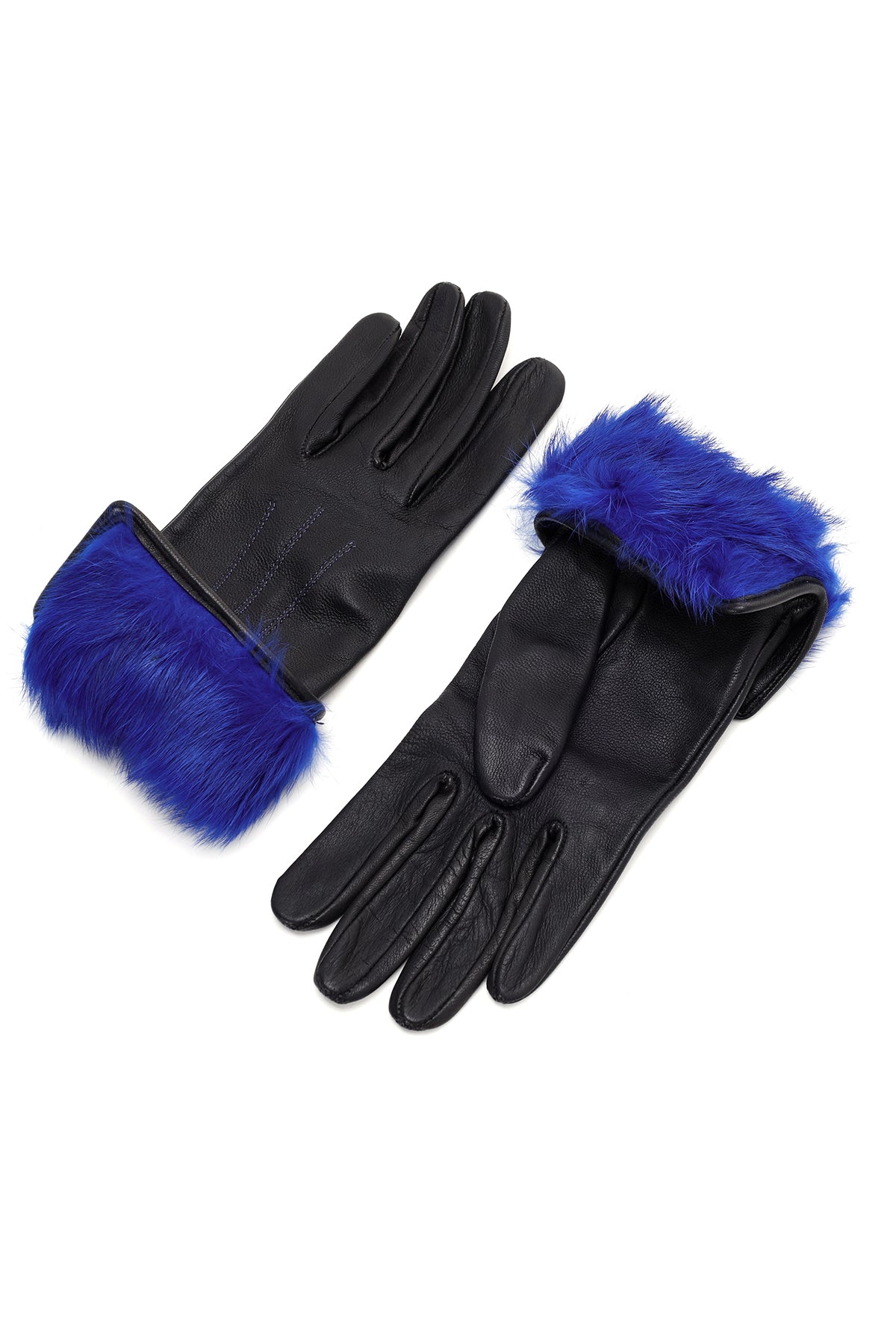 Kadın Mavi Deri Eldiven 000A2D450614 | Derimod