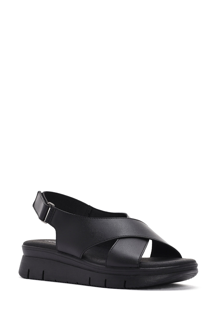 Kadın Siyah Bantlı Comfort Sandalet