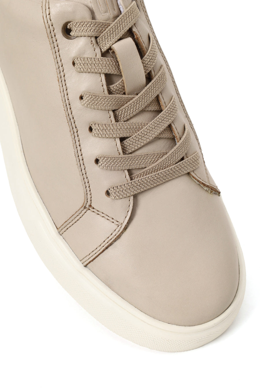 Male Beige Lace-up Leather Sneaker